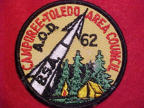 1962 ACTIVITY PATCH, TOLEDO AREA COUNCIL, A.O.D. CAMPOREE
