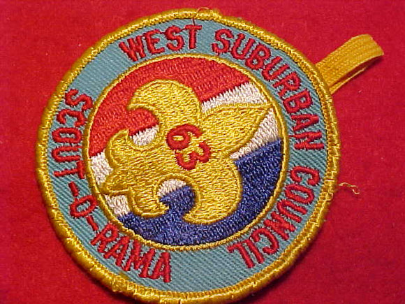 1963 PATCH, WEST SUBURBAN COUNCIL SCOUT-O-RAMA, USED