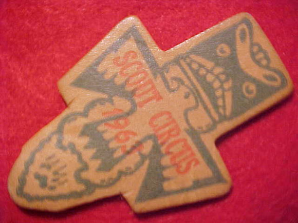 1963 ACTIVITY PATCH, SCOUT CIRCUS, LEATHER