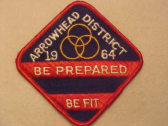 1964 ACTIVITY PATCH, TALL PINE COUNCIL, ARROWHEAD DISTRICT, 