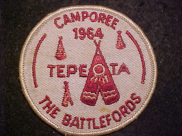 1964 ACTIVITY PATCH, TEPEOTA CAMPOREE, THE BATTLEFORDS
