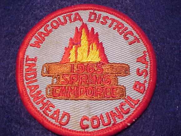 1965 ACTIVITY PATCH, INDIANHEAD COUNCIL, WACOUTA DISTRICT SPRING CAMPOREE