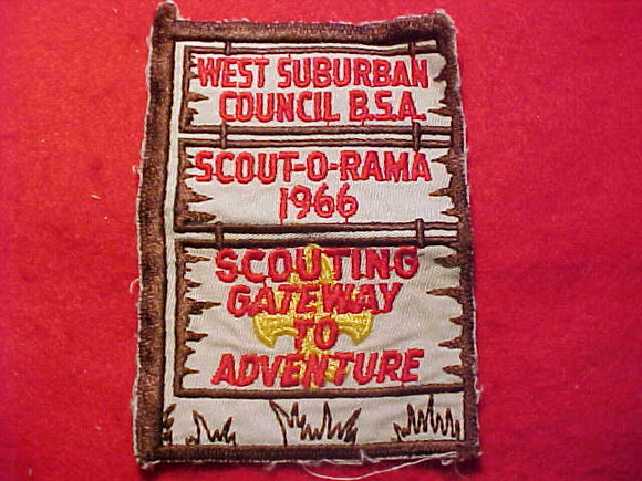 1966 PATCH, WEST SUBURBAN COUNCIL SCOUT-O-RAMA, USED