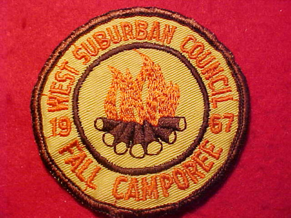 1967 PATCH, WEST SUBURBAN COUNCIL FALL CAMPOREE, USED