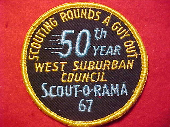 1967 PATCH, WEST SUBURBAN COUNCIL SCOUT-O-RAMA, 50TH YEAR
