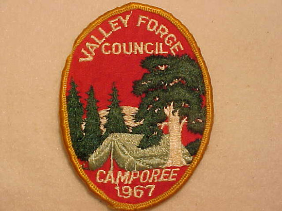1967 ACTIVITY PATCH, VALLEY FORGE COUNCIL CAMPOREE, USED