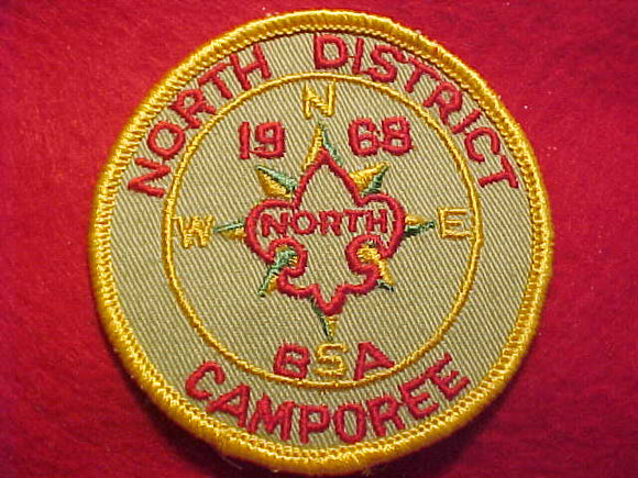 1968 ACTIVITY PATCH, NORTH DISTRICT CAMPOREE
