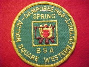 1968 ACTIVITY PATCH, WESTERN DISTRICT ACTION SQUARE CAMPOREE