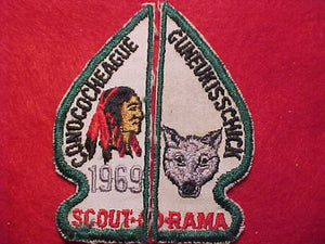1969 ACTIVITY PATCH (2 PIECE), CONOCOCHEAGUE GUNEUKISSCHICK SCOUT-O-RAMA
