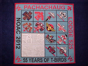 525 J4 PACHACHAUG JACKET PATCH, NOAC 2012, 55 YEARS OF T-BIRDS