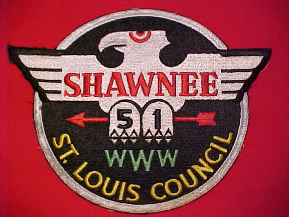 51 J1 SHAWNEE JACKET PATCH, FIRST JACKET PATCH - VERY RARE!, ST. LOUIS COUNCIL