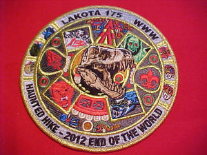 175 EJ2012-?, LAKOTA JACKET PATCH, 2012 HAUNTED HIKE, END OF THE WORLD, 6" ROUND