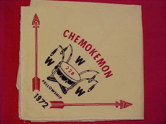 226 EN1972 CHEMOKEMON NECKERCHIEF, 1972, FELLOWSHIP, (WRONG LODGE #228)