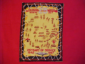 227 J1 WETASSA JACKET PATCH, 1942-1967 - 25 YEARS OF SERVICE, MERGED 1970