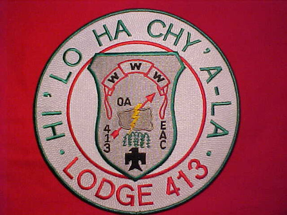 413 J4 HI' LO HA CHY' A-LA JACKET PATCH, EAC, 9