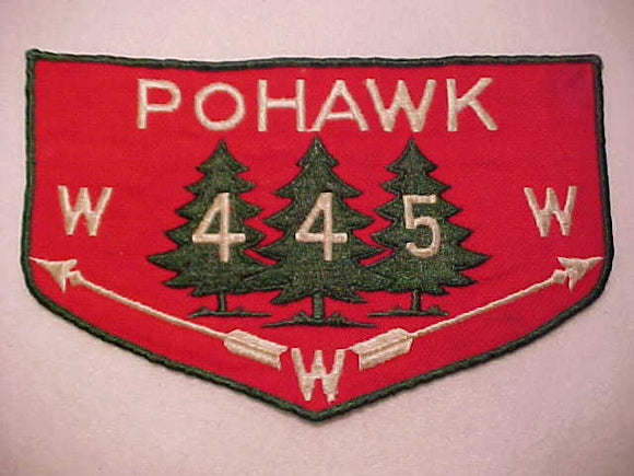 445 J1 POHAWK JACKET PATCH, MERGED 1964, SLIGHT USE