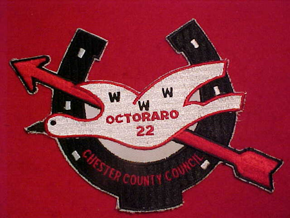 22 J1 OCOTOARO JACKET PATCH, CHESTER COUNTY COUNCIL, 8MM TALL COUNCIL NAME, TWILL LEFT