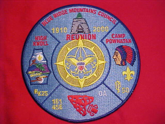 161 J? TUTELO JACKET PATCH, 1910-2000, REUNION, CAMP HIGH KNOLL, CAMP POWHATAN, OA LODGES 161 & 456