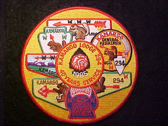 294 J2 KAMARGO JACKET PATCH, 40 YEARS SERVICE (1985), GENERAL HERKIMER COUNCIL