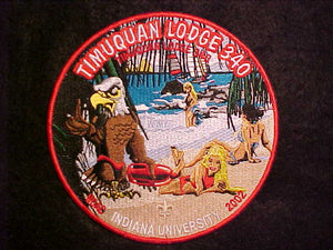 340 J? TIMUQUAN JACKET PATCH, 2002 NOAC, INDIANA UNIVERSITY