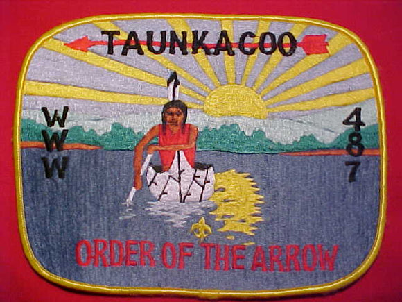 487 J2A TAUNKACOO JACKET PATCH, 12MM HIGH LETTERS AT BOTTOM, MERGED 1996