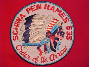 535 J1 SCHIWA PEW NAMES JACKET PATCH, MERGED 1992