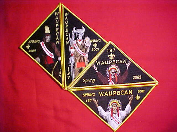 197 WAUPECAN JACKET PATCH, 4 PIECE, 2002-2005 SPRING EVENTS