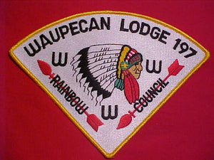 197 P4 WAUPECAN N/C PATCH, RAINBOW COUNCIL