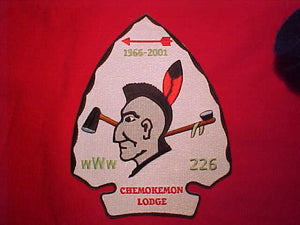 226 J3A CHEMOKEMON JACKET PATCH, 1966-2001, 8.5 X 6.5"