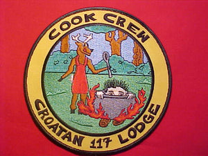 117 J? CROATAN JACKET PATCH, COOK CREW, 6" ROUND, NOT IN BLUEBOOK