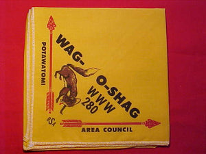 280 N 0.3 WAG-O-SHAG N/C, POTAWATOMI AREA COUNCIL, SILKSCREENED