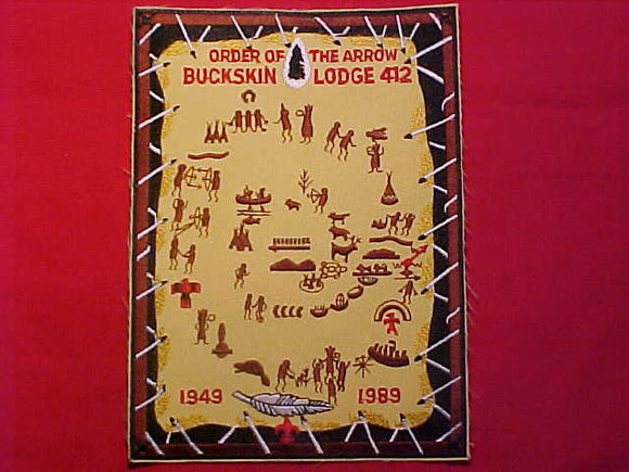 412 J3 BUCKSKIN JACKET PATCH, 1949-1989, 6 X 8