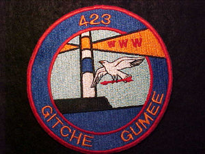 423 J2 GITCHEE GUMEE JACKET PATCH, MERGED 1992, 6" ROUND