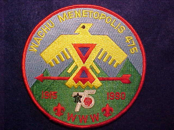 475 J2 WACHU MENETOPOLIS JACKET PATCH, 1915-1990