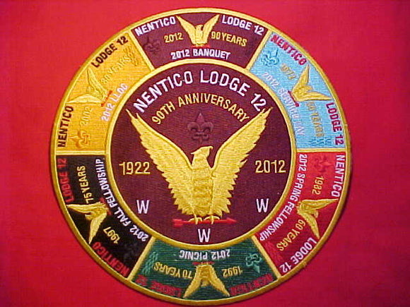 12 J? NENTICO ACTIVITIES PATCH, 1922-2012, 90TH ANNIV.