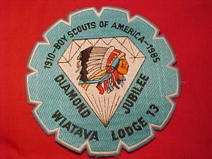 13 J3 WIATAVA JACKET PATCH, 1910-1985, DIAMOND JUBILEE