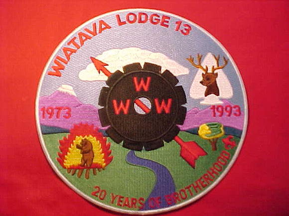 13 J6 WIATAVA JACKET PATCH, 1973-1993, 20 YEARS OF BROTHERHOOD