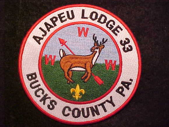 33 J2 AJAPEU JACKET PATCH, BUCKS COUNTY PA.