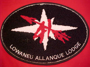 41 J? LOWANEU ALLANQUE JACKET PATCH, CHENILLE, 9.25 X 6.5"