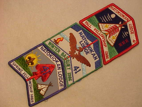 41 NATOKIOKAN LODGE ACTIVITY PATCH SET, 3 PIECE