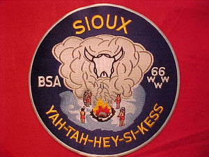 66 J1 YAH-TAH-HEY-SI-KESS JACKET PATCH, SIOUX CHAPTER, 8" ROUND