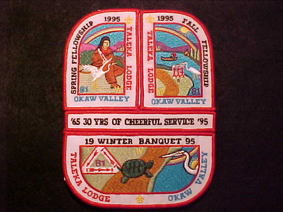 81 TALEKA JACKET PATCH, 1995, 30 YEARS, ASSEMBLED FROM 4 ACTIVITY PATCHES