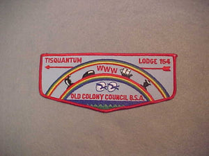 164 J4 TISQUANTUM, FLAP SHAPE JACKET PATCH, 6.75x3"