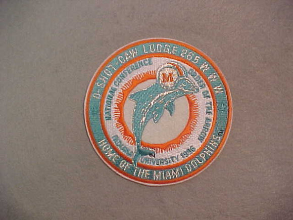 265 J8 O-SHOT-CAW, NOAC 1996 JACKET PATCH, HOME OF MIAMI DOLPHINS