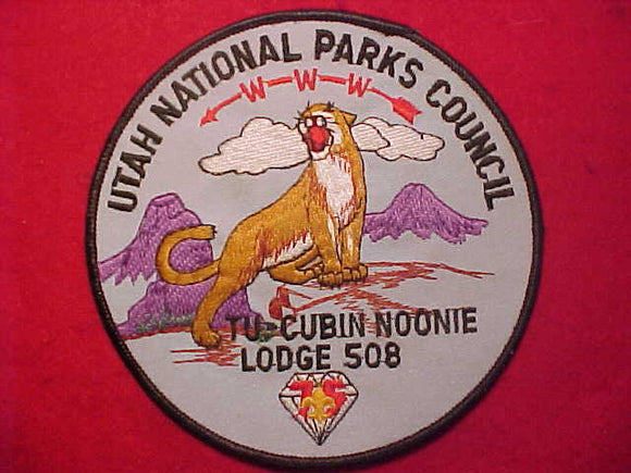 508 ZJ2 TU-CUBIN NOONIE JACKET PATCH, 75TH OA, 1985 DIAMOND JUBILEE, UTAH NATIONAL PARKS COUNCIL