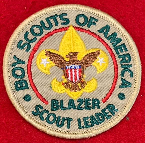 Blazer Scout Leader. LDS Church Position, 1989 - 1998. Tan Background.