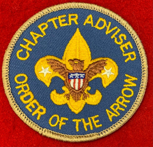 Chapter "Adviser," Order of the Arrow. Pre-1973(?). Tan Border w/ Misspelling.