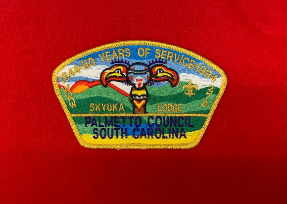 PALMETTO C. SA-5, SKYUKA LODGE 270 - 50TH ANNIV., GOLD MYLAR BDR