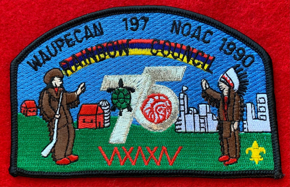 Rainbow Council, Waupecan Lodge 198 NOAC 1990 Commerative Edition OA CSP SA-4. Black Border. Mint Condition.