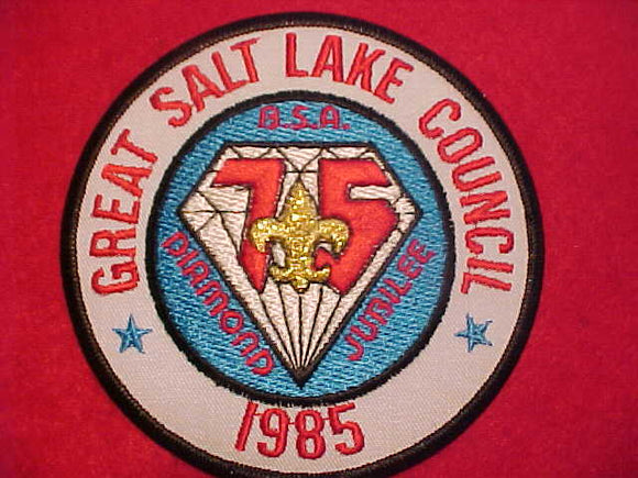 GREAT SALT LAKE COUNCIL JACKET PATCH, 1985, DIAMOND JUBILEE, 4.5